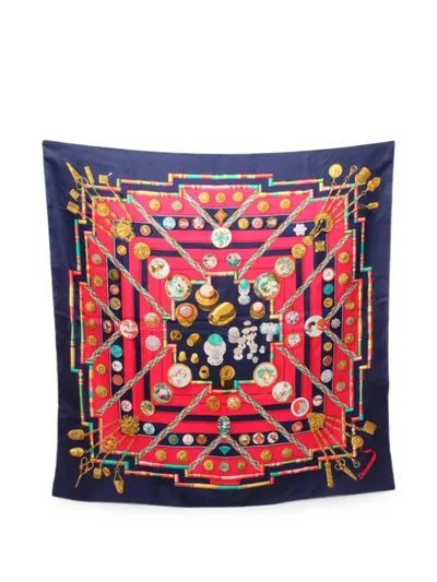 Pre-owned Hermes 2010s Petite Main Carré 90 Scarf In Blue