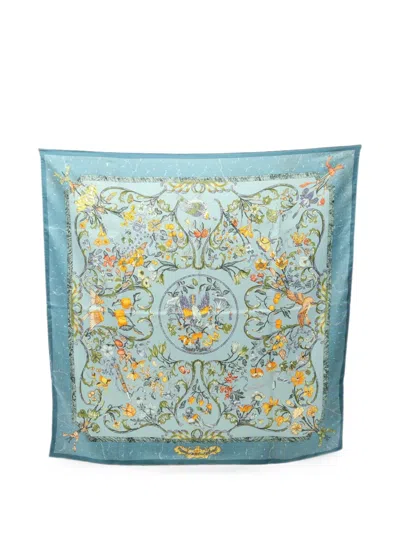 Pre-owned Hermes 2010s Pierres D'orient Et D'occident Scarf In Blue