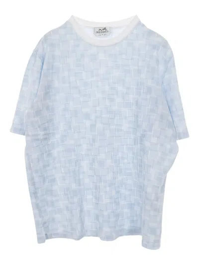 Pre-owned Hermes 2010s Pique Cotton T-shirt In Blue