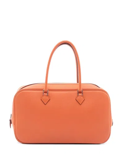 Pre-owned Hermes 2010s Plume Elan 28 Tote Bag In Orange