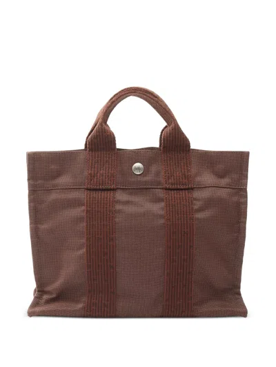 Pre-owned Hermes 2010s Pm Air Line Tote Bag In Brown