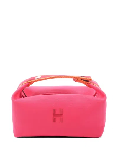 Pre-owned Hermes 2010s Pm Bride-a-brac Make-up Bag In Pink