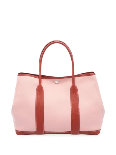 Hermes 2010s Pm Garden Party Tote Bag In Pink