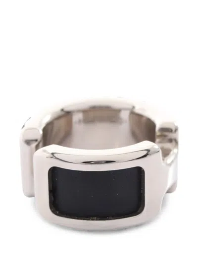 Pre-owned Hermes 2010s Pm Olympe Leather Ear Cuff In Silver