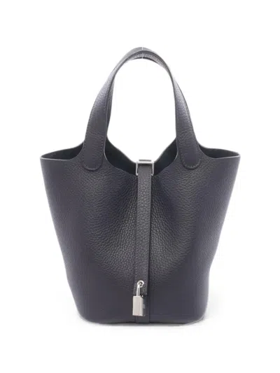 Hermes 2010s Pm Picotin Lock Tote Bag In Gray
