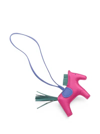 Pre-owned Hermes 2010s Pm Rodeo Bag Charm In Pink