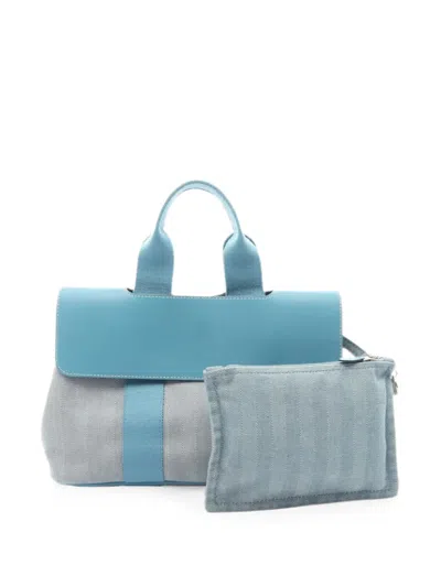 Pre-owned Hermes 2010s Pm Valparaiso Tote Bag In Blue
