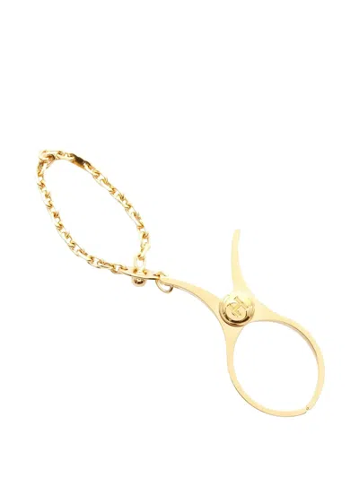 Pre-owned Hermes 2010s Polish-finish Glove Holder In Gold