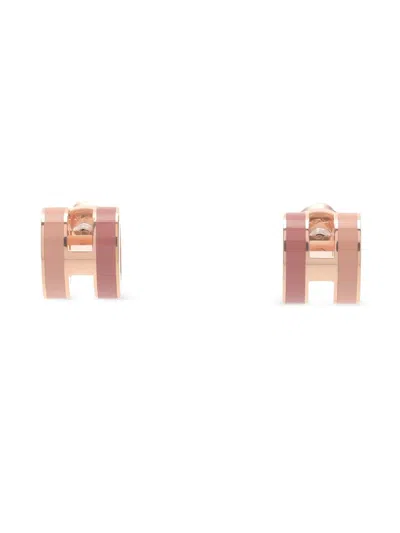 Pre-owned Hermes 2010s Pop H Mini Earrings In Pink