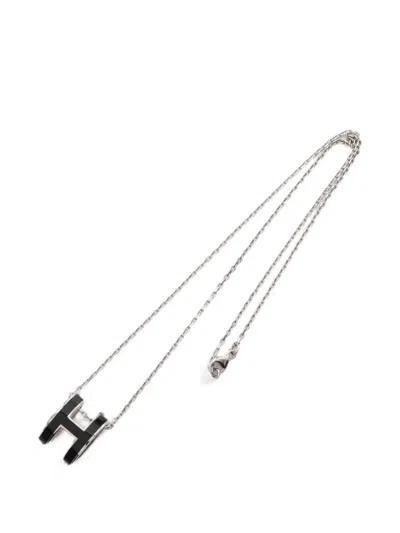 Pre-owned Hermes 2010s Pop H Necklace In Silver