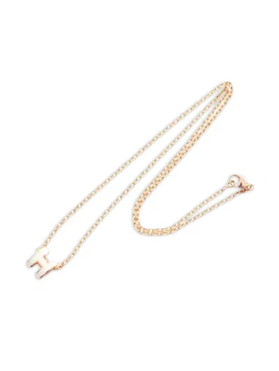 Pre-owned Hermes 2010s Pop H Pendant Necklace In Gold