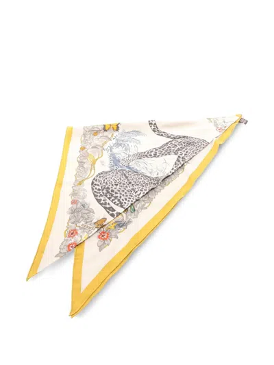 Pre-owned Hermes 2010s Printed Scarf In Neutral