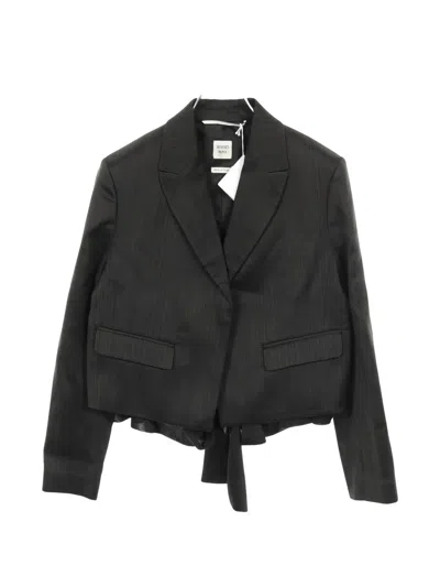 Pre-owned Hermes 2010s Ribbon-detail Blazer In Gray