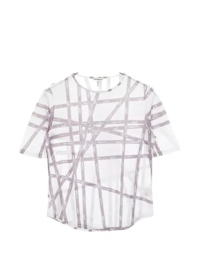 Pre-owned Hermes 2010s Ribbon Short Sleeve T-shirt In White