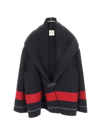 Pre-owned Hermes 2010s Rocabar Hooded Coat In Blue