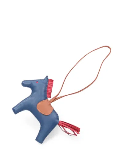 Pre-owned Hermes 2010s Rodeo Mm Bag Charm In Blue