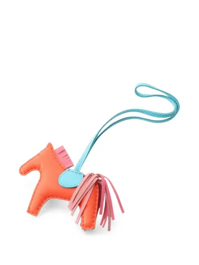 Pre-owned Hermes 2010s Rodeo Pm Bag Charm In Orange