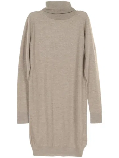 Pre-owned Hermes 2010s Roll-neck Dress In Neutrals