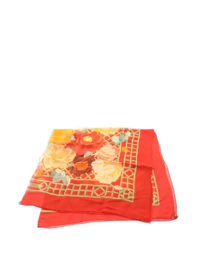 Pre-owned Hermes 2010s Roseraie Scarf In Red