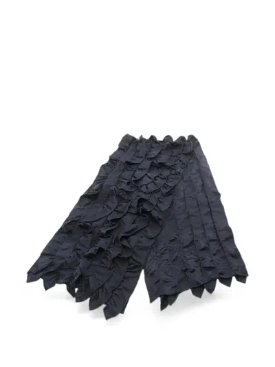 Pre-owned Hermes 2010s Ruffled Scarf In Blue