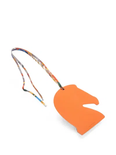 Pre-owned Hermes 2010s Samarkand Bag Charm In Orange