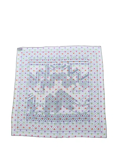 Pre-owned Hermes 2010s Sangles En Zigzag Scarf In Blue