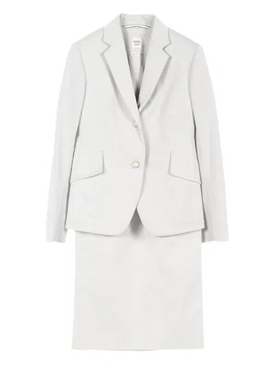 Pre-owned Hermes 2010s Sellier Skirt Suit In Gray