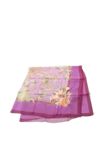 Pre-owned Hermes 2010s Serenite Shawl In Purple