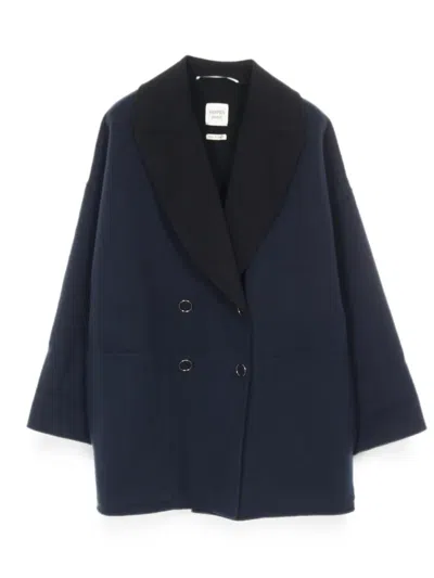 Pre-owned Hermes 2010s Serie Button Coat In Blue