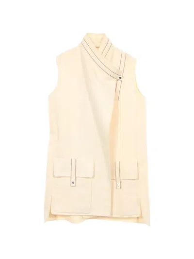 Pre-owned Hermes 2010s Serie Button Vest In Neutrals