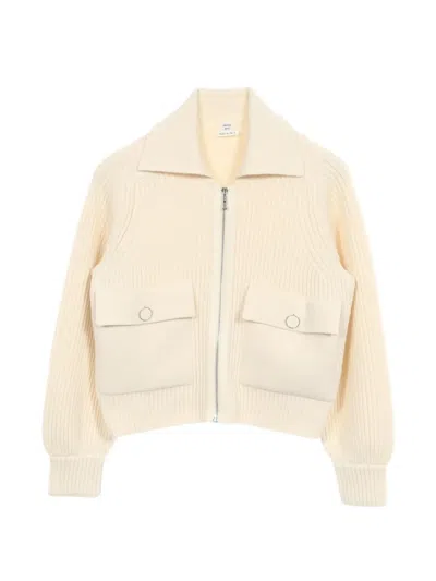 Pre-owned Hermes 2010s Serie Button Zip-up Jacket In White