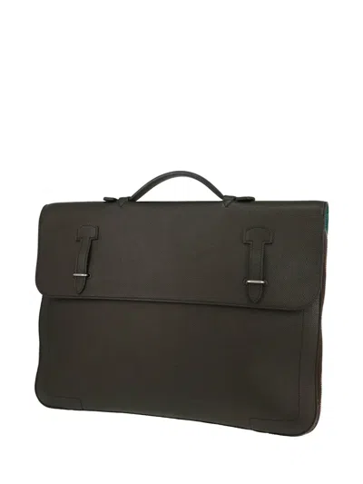 Pre-owned Hermes 2010s Serviette 57 Epsom-leather Briefcase In Brown