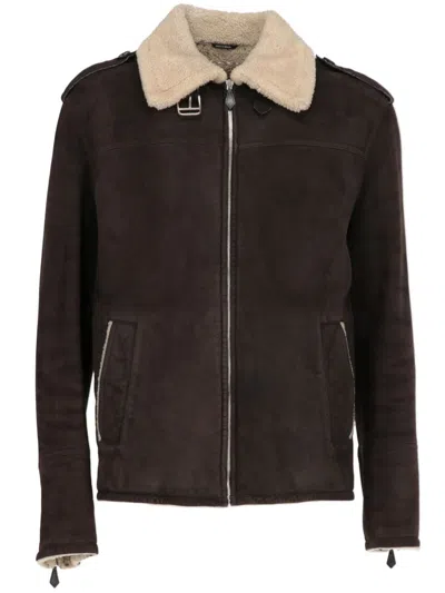 Pre-owned Hermes 2010s Shearling Jacket In Brown