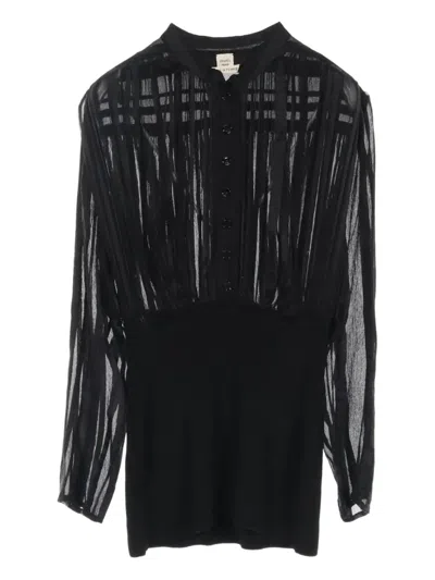 Pre-owned Hermes 2010s Silk Blouse In Black
