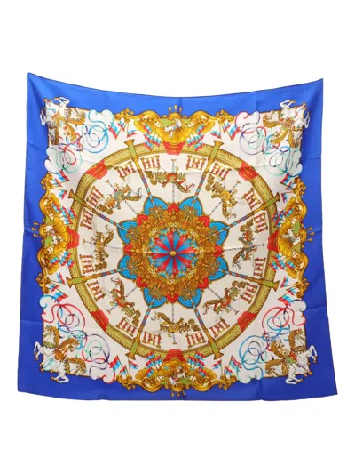 Pre-owned Hermes 2010s Silk Scarf In Blue