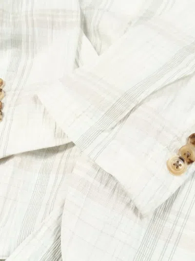 Pre-owned Hermes 2010s Single-breasted Check Blazer In White