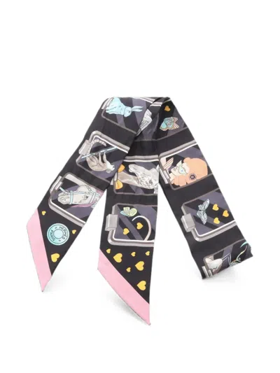 Pre-owned Hermes 2010s Story Ribbon Scarf In Black