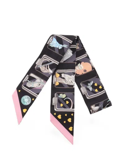Pre-owned Hermes 2010s Story Ribbon Scarf In Black
