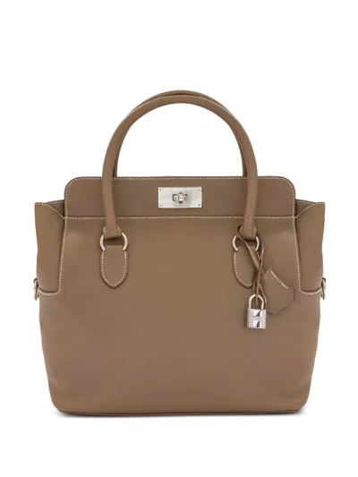 Pre-owned Hermes 2010s Swift 26 Etoupe Phw Toolbox Handbag In Neutral