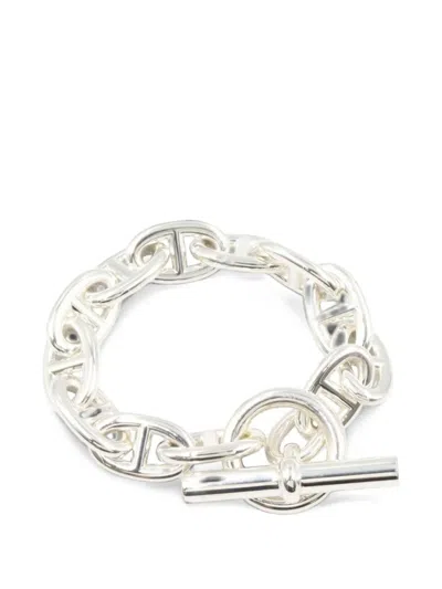 Pre-owned Hermes 2010s Tgm Chaîne D'ancre Bracelet In Silver