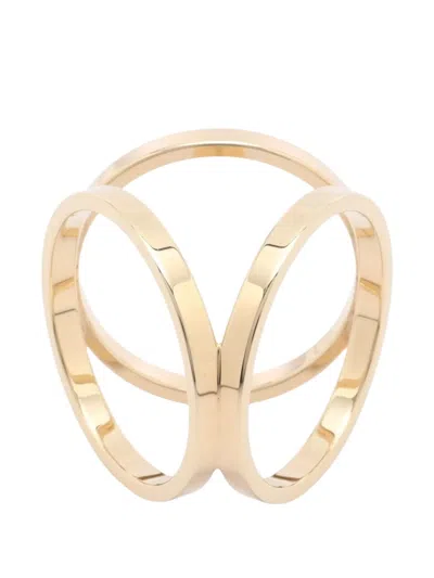Pre-owned Hermes 2010s Trio Scarf Ring In Gold