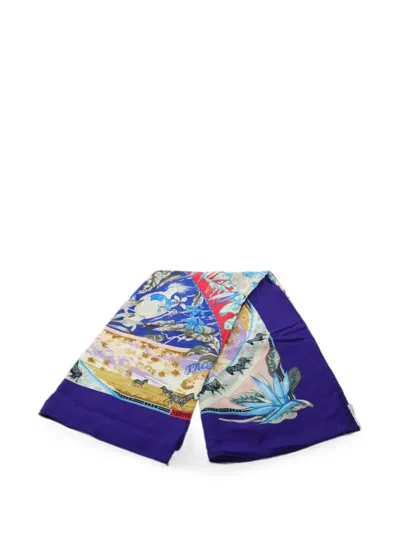 Pre-owned Hermes 2010s Tropiques Scarf In Blue
