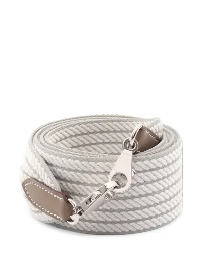 Pre-owned Hermes 2010s Tufted Swift Shoulder Strap In White