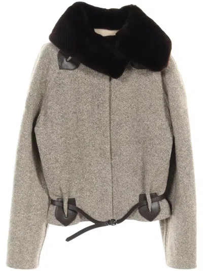 Pre-owned Hermes 2010s Tweed Jacket In Neutrals