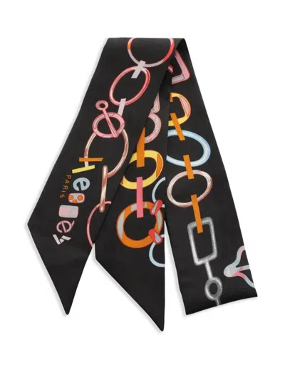 Pre-owned Hermes 2010s Twilly Camalis Scarf In Black