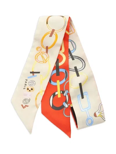 Pre-owned Hermes 2010s Twilly Do Re Boucles Silk Scarf