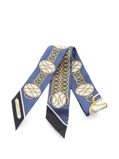 Pre-owned Hermes 2010s Twilly Lift Profile Scarf In Blue
