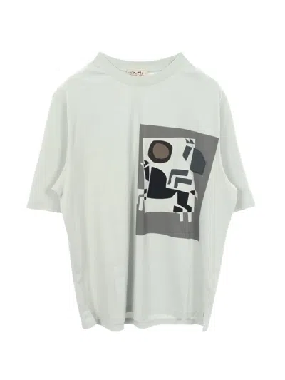 Pre-owned Hermes 2010s Velky Lov Graphic-print T-shirt In Gray