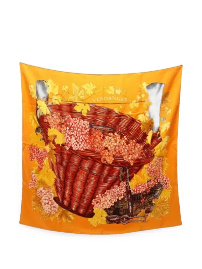 Pre-owned Hermes 2010s Vendanges Scarf In Orange