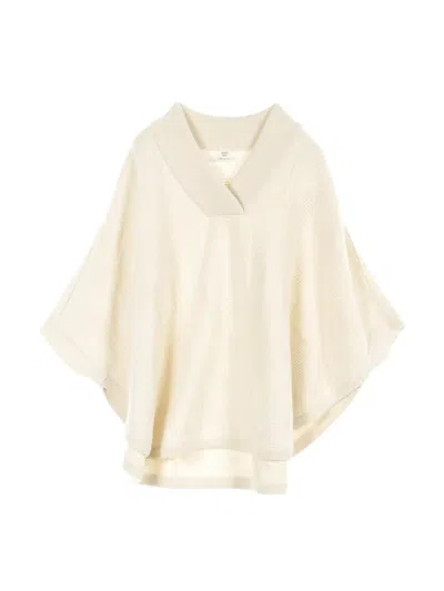 Pre-owned Hermes 2010s Wool Poncho In Neutrals